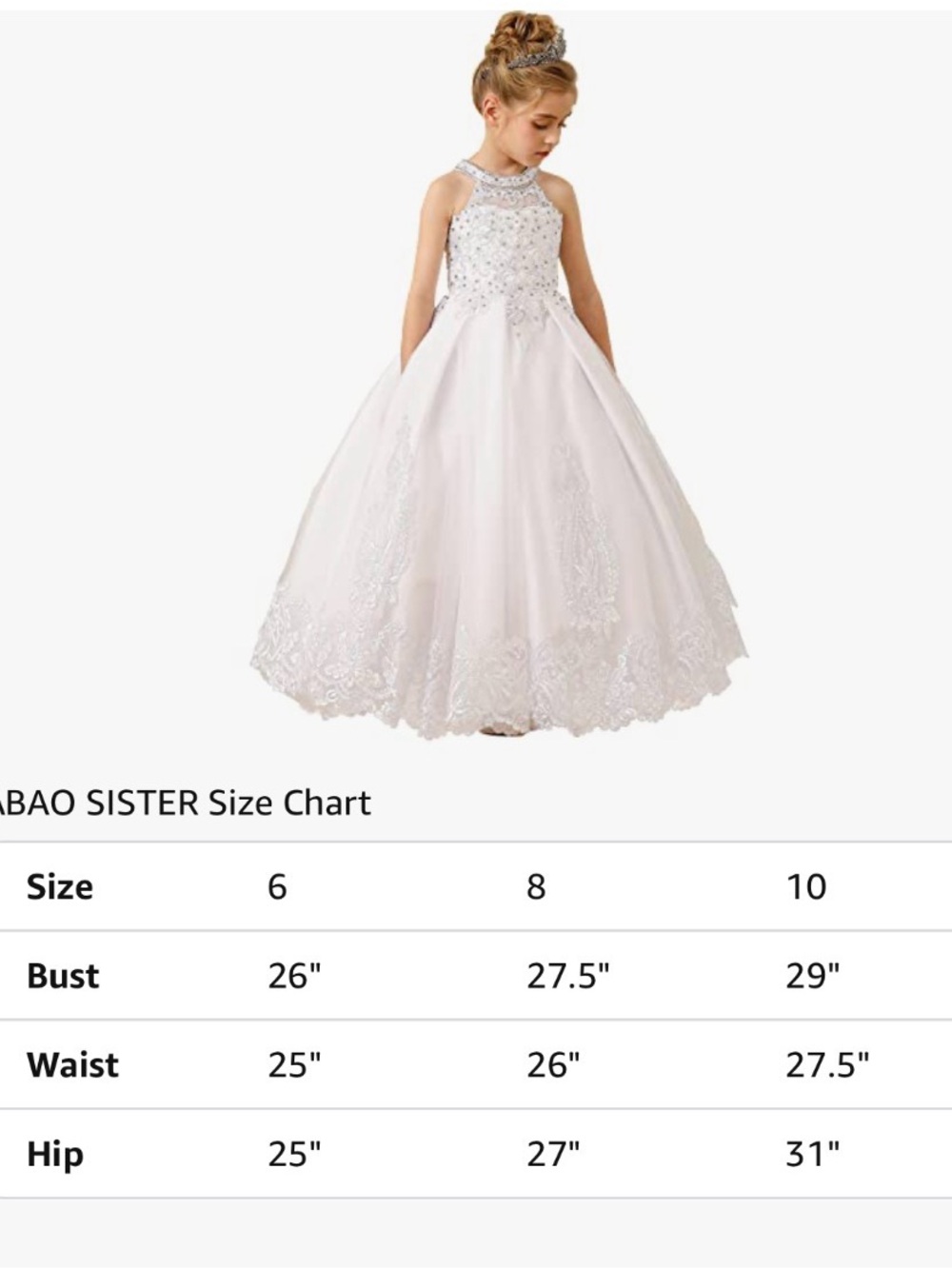 GIRLS WHITE DRESS - Picture 6 of 6